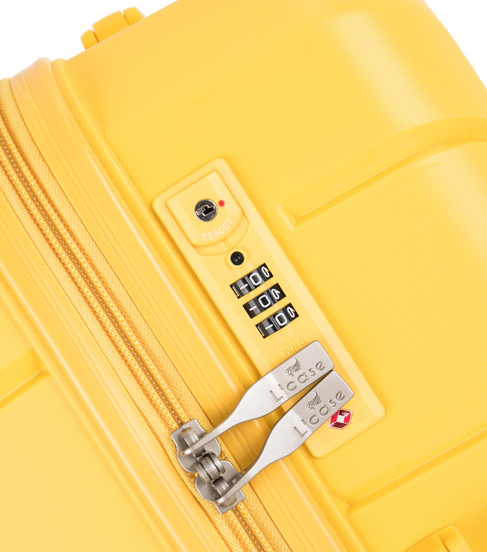 Большой чемодан спиннер L-case Singapore yellow (78 см)