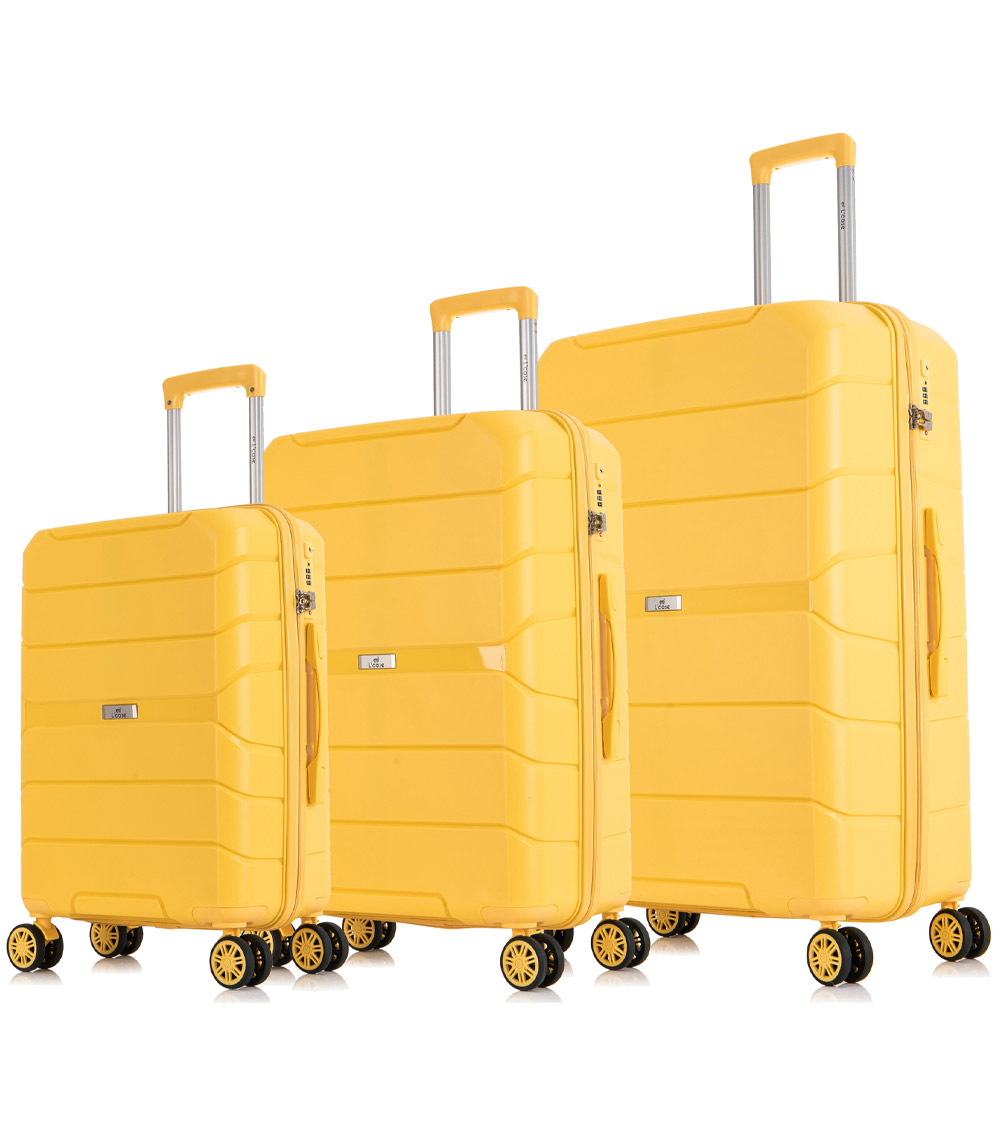 Большой чемодан спиннер L-case Singapore yellow (78 см)