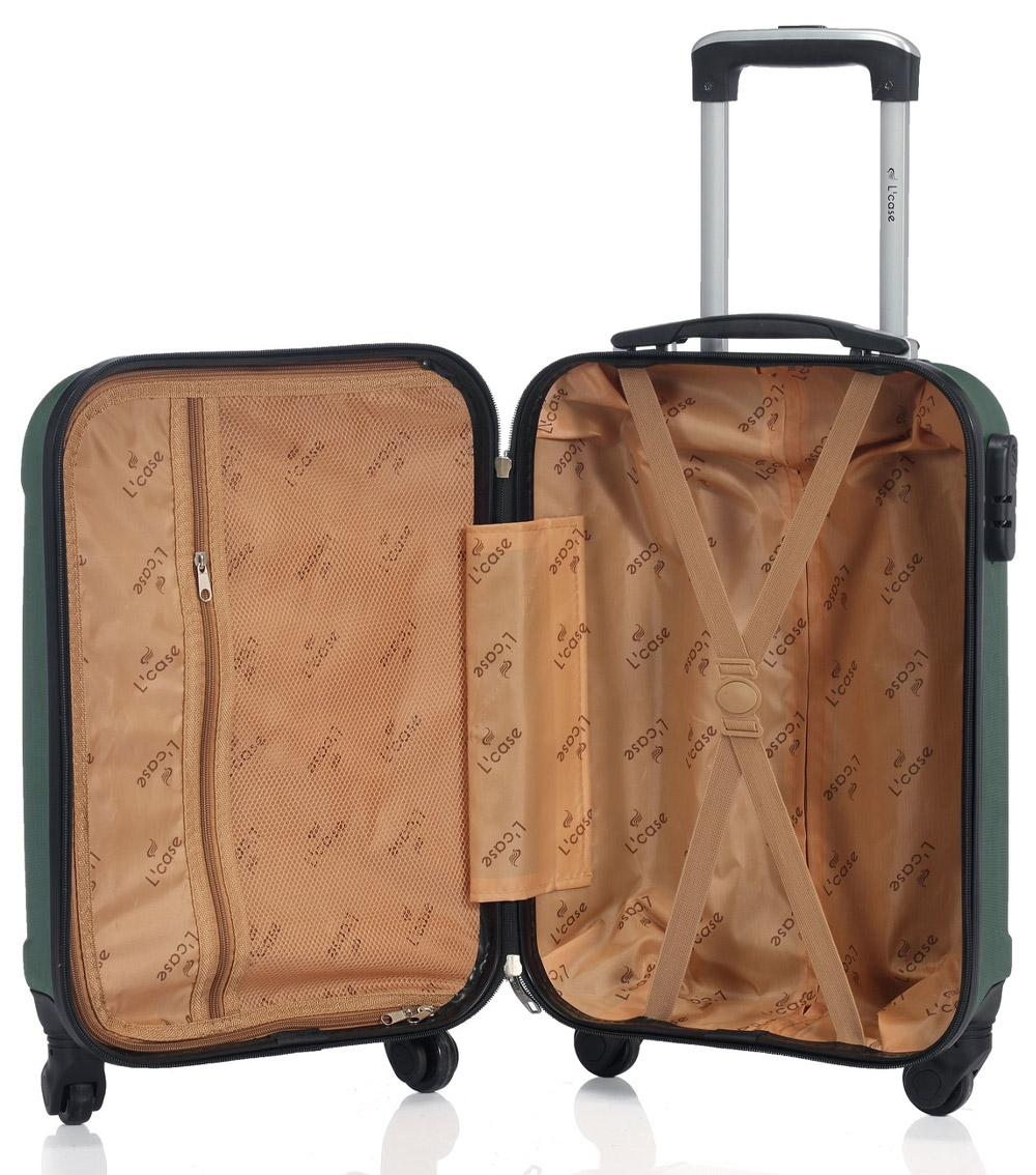 Средний чемодан спиннер L-case Bangkok dark-green (63 см)
