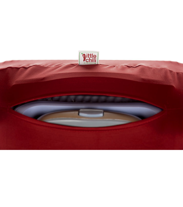 Чехол на чемодан Little Chili I love travel dark-red ~S~ (48–56 см)