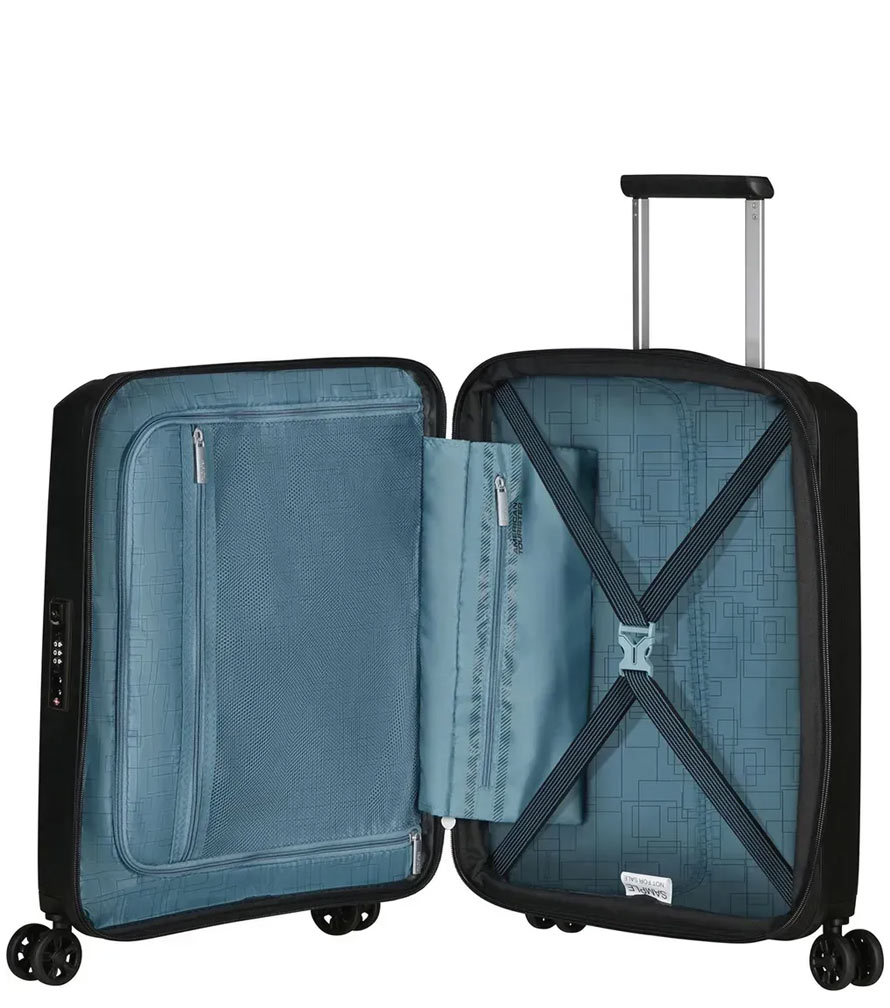 Малый чемодан American Tourister AeroStep MD8*09001 (55 см) - Black ~ручная кладь~