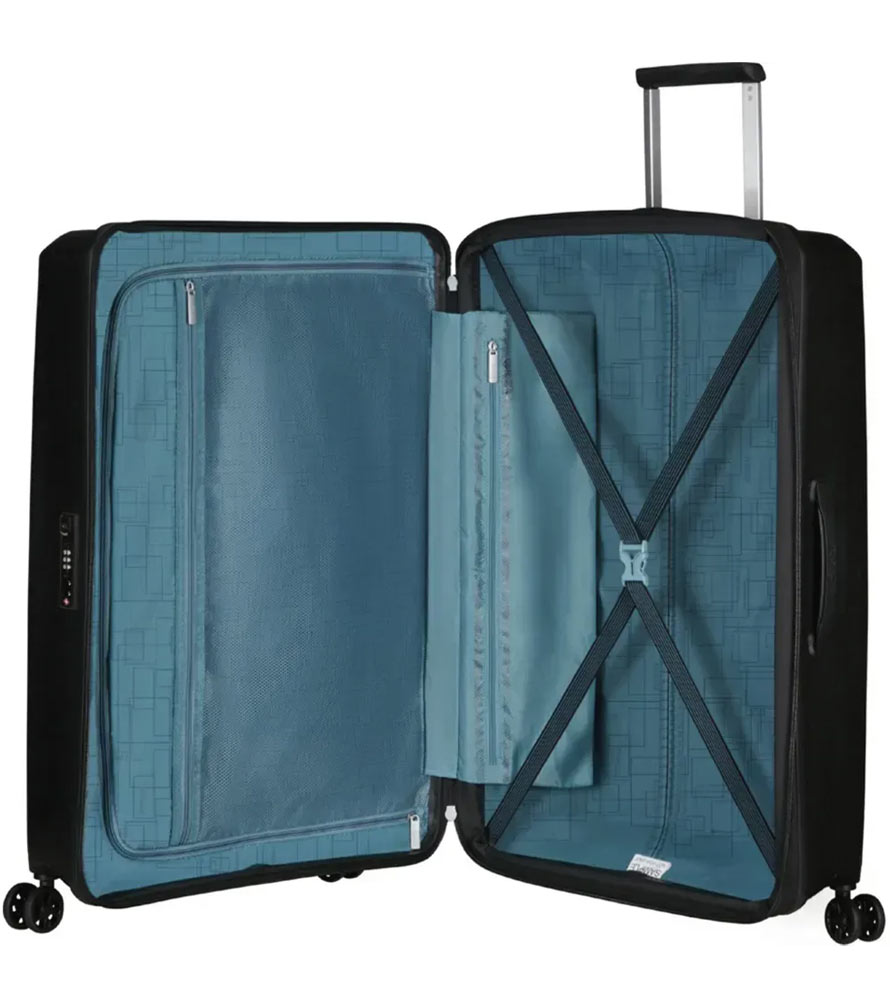 Большой чемодан American Tourister AeroStep MD8*09003 (77 см) - Black