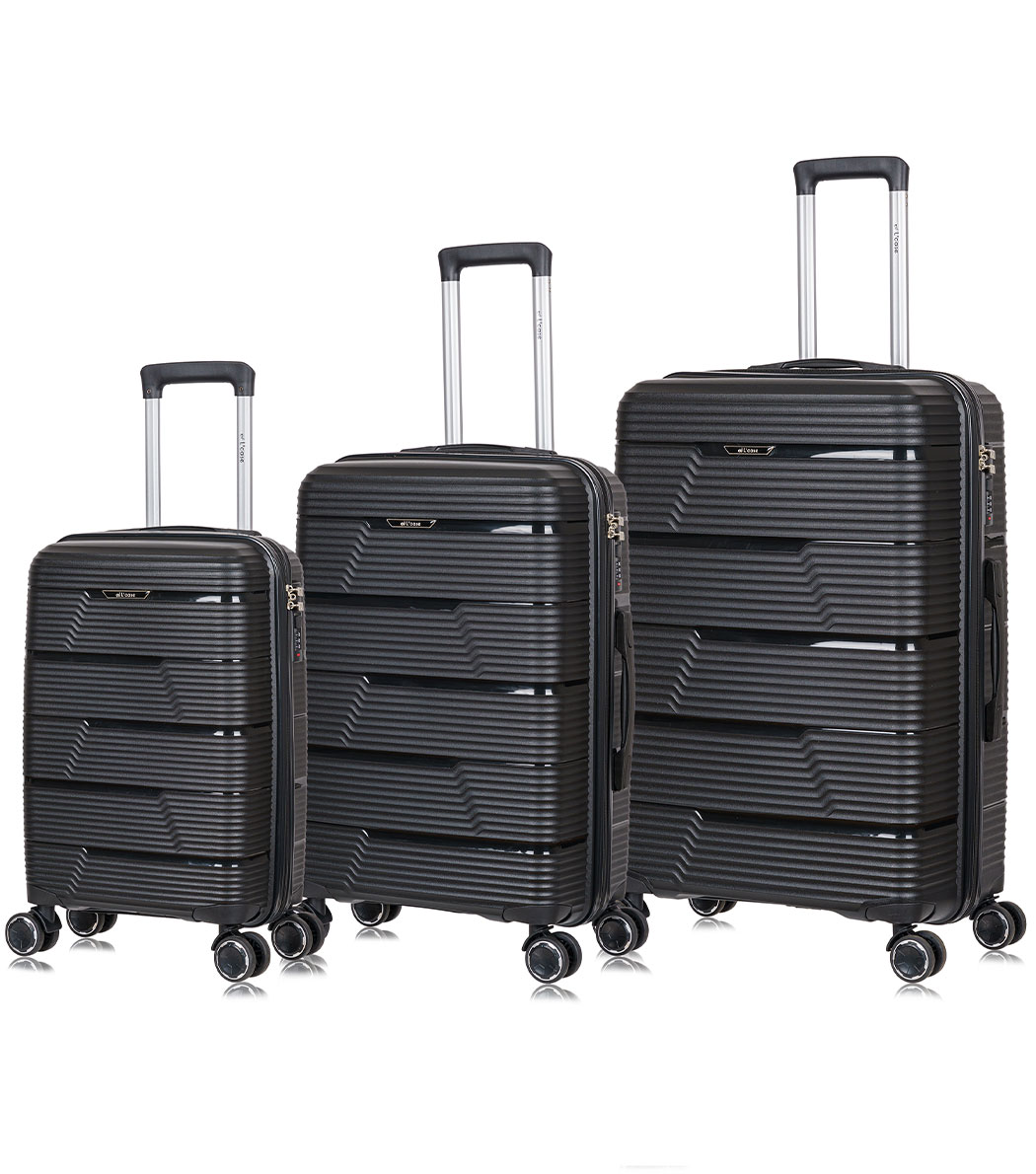 Средний чемодан L-case Manila Black M (62 см)