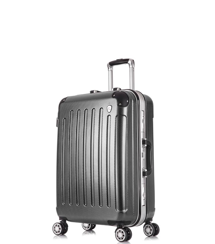 Малый чемодан спиннер Lcase Milan black (58 см)
