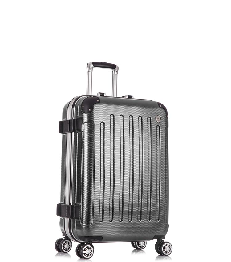 Малый чемодан спиннер Lcase Milan black (58 см)