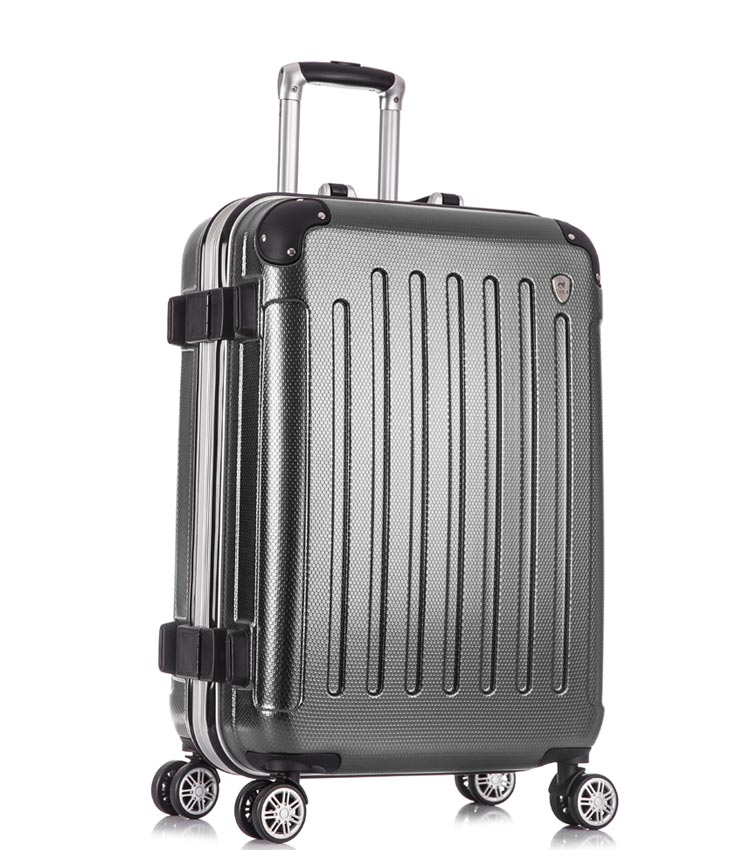 Средний чемодан спиннер Lcase Milan black (68 см)