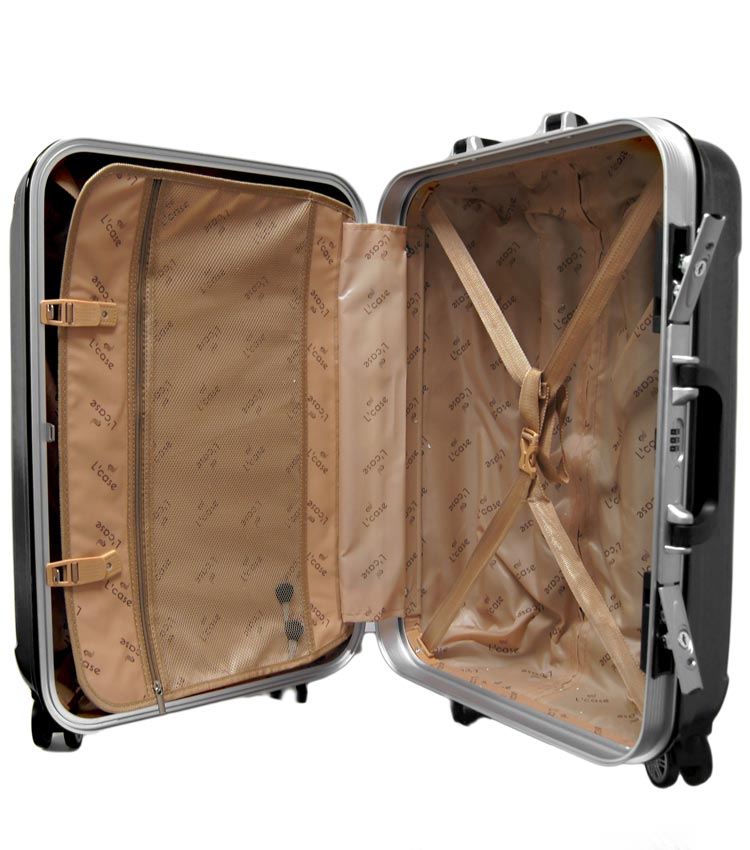 Средний чемодан спиннер Lcase Milan silver (68 см)