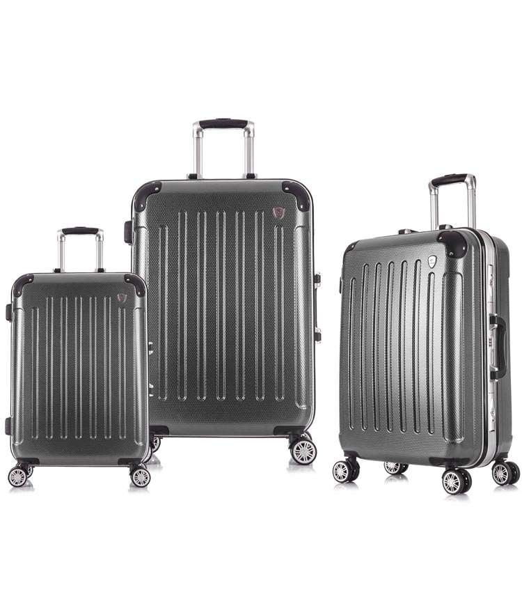 Средний чемодан спиннер Lcase Milan black (68 см)