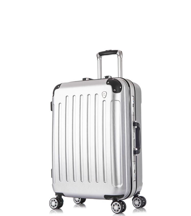 Малый чемодан спиннер Lcase Milan silver (58 см)