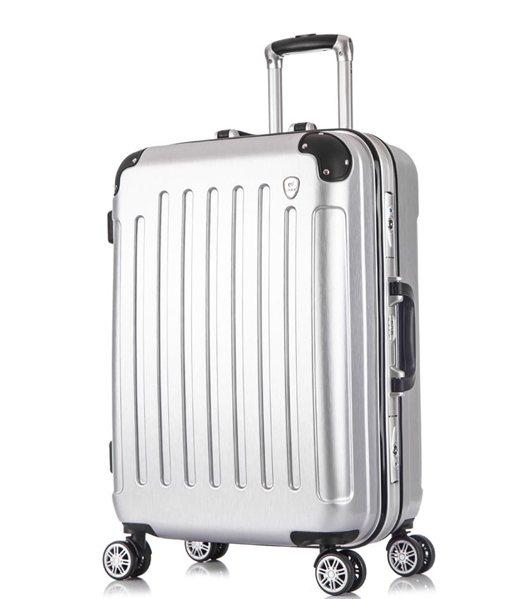 Средний чемодан спиннер Lcase Milan silver (68 см)