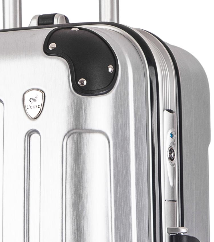 Большой чемодан спиннер Lcase Milan silver (78 см)