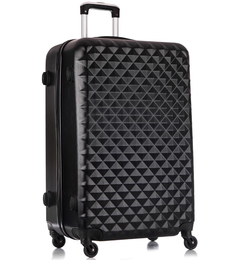 Большой чемодан спиннер Lcase Phatthaya black (76 см)