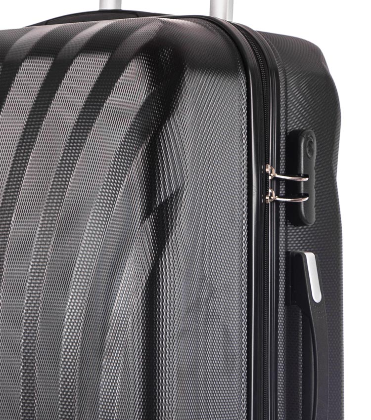 Средний чемодан спиннер Lcase Phuket black (69 см)