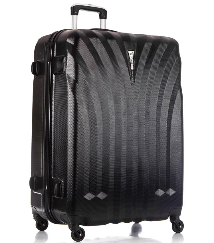 Большой чемодан спиннер Lcase Phuket black (76 см)