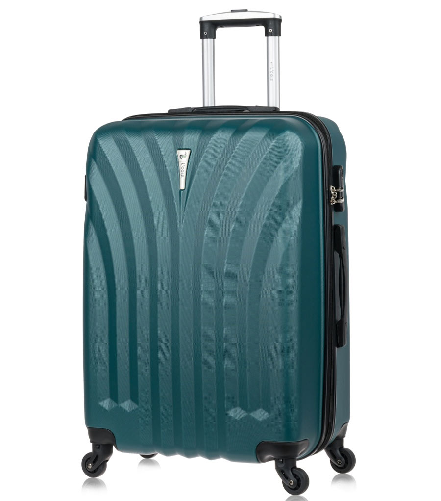 Средний чемодан спиннер L-case Phuket dark green (69 см)