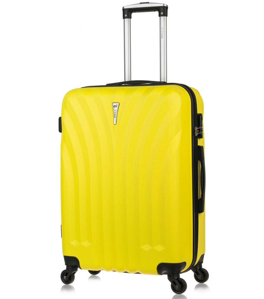 Средний чемодан спиннер Lcase Phuket yellow (69 см)