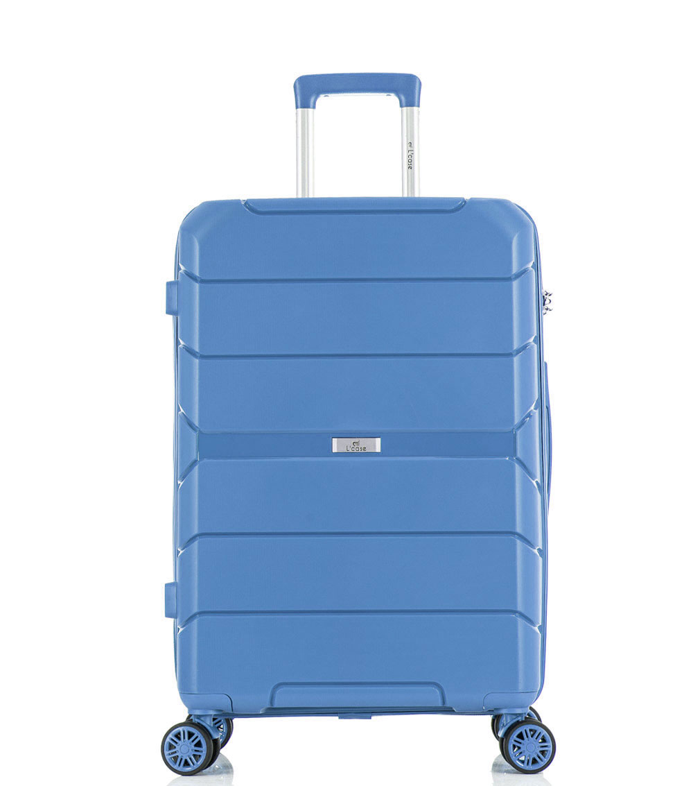 Средний чемодан спиннер L-case Singapore blue (68 см)