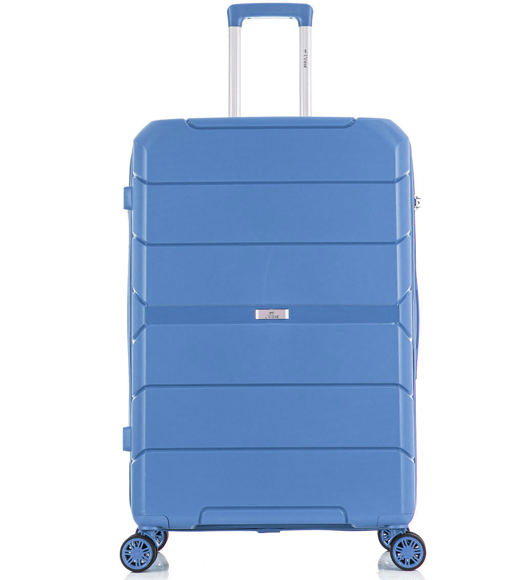 Большой чемодан спиннер L-case Singapore blue (78 см)