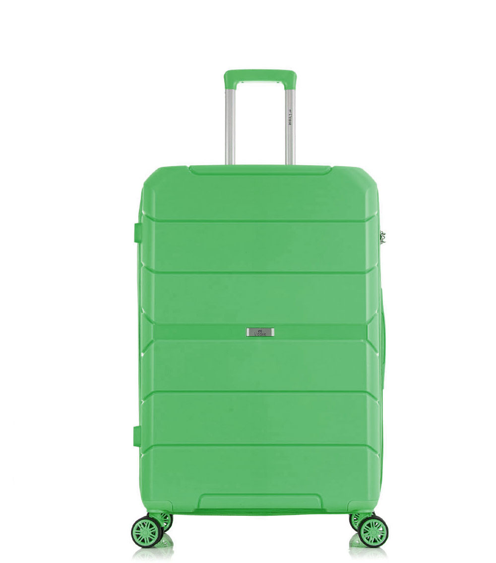 Средний чемодан спиннер L-case Singapore - Light green (68 см)