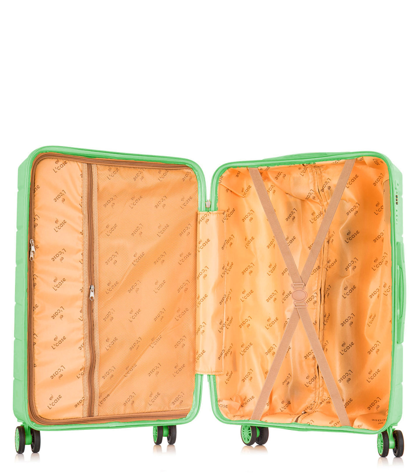 Малый чемодан спиннер L-case Singapore - Light green (57 см)