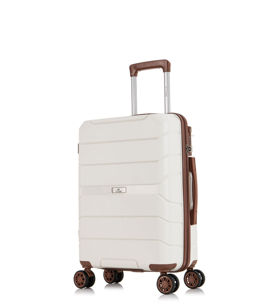 Малый чемодан спиннер Lcase Singapore white (57 см)
