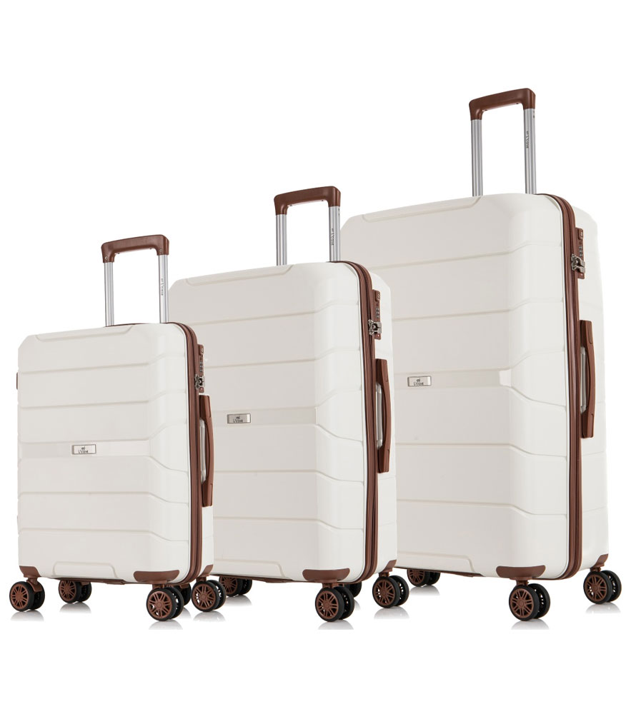 Малый чемодан спиннер Lcase Singapore white (57 см)