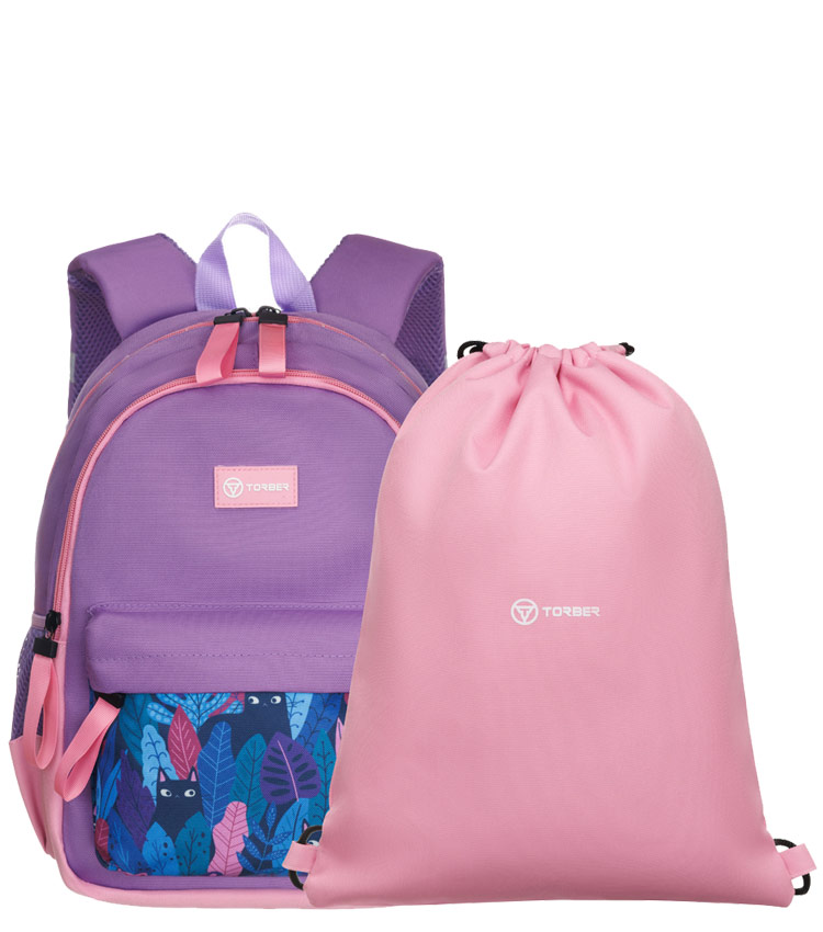 Рюкзак TORBER CLASS X Mini (T1801-23-Lil) + Мешок для сменной обуви в подарок!