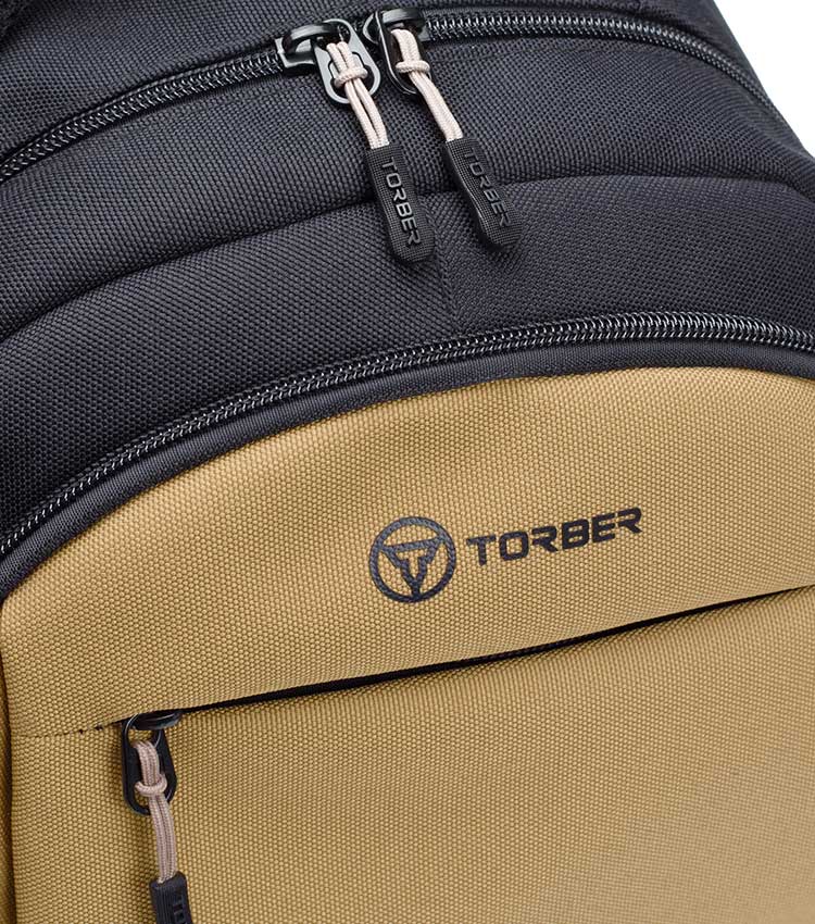 Рюкзак TORBER CLASS X (T2602-22-BEI-BLK-M) + Мешок для сменной обуви в подарок!