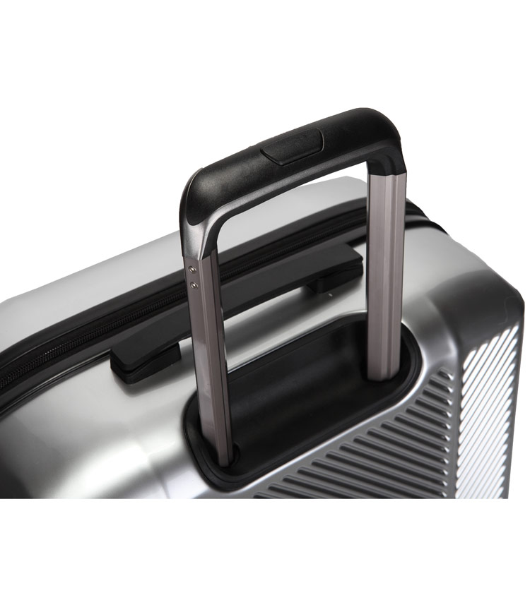 Средний чемодан спиннер Transworld 17230 silver (66 см)