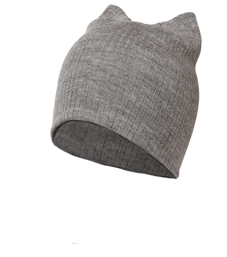 Легкая шапка с ушками WAG Топ259 grey-melanje
