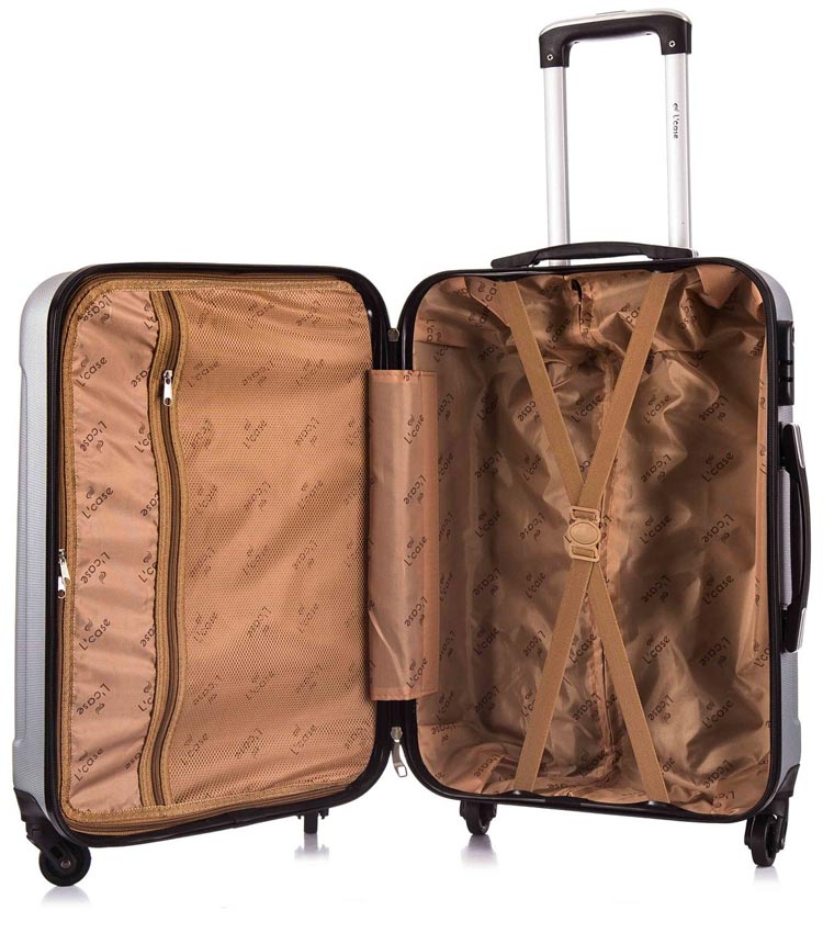 Средний чемодан спиннер Lcase Phuket light-grey (69 см)