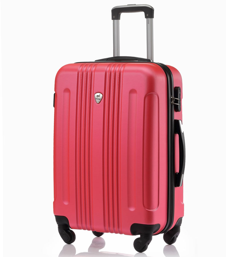 Средний чемодан спиннер Lcase Bangkok peach pink (63 см)