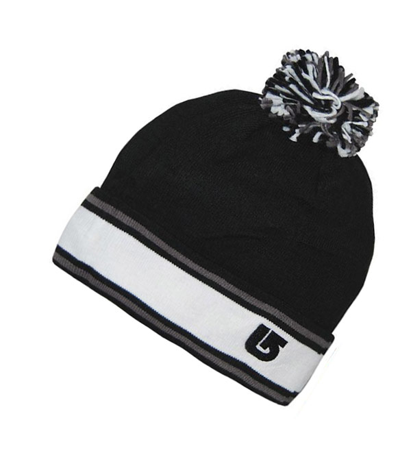 Зимняя шапка с помпоном Burton black-white