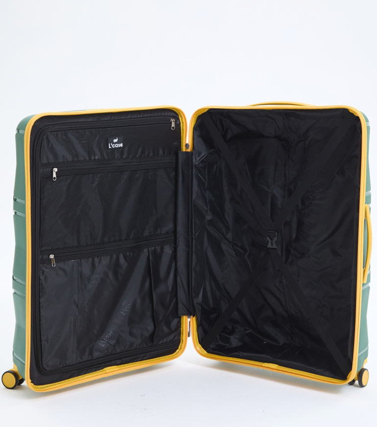 Средний чемодан L’case Miami M (67 cm) - green-yellow