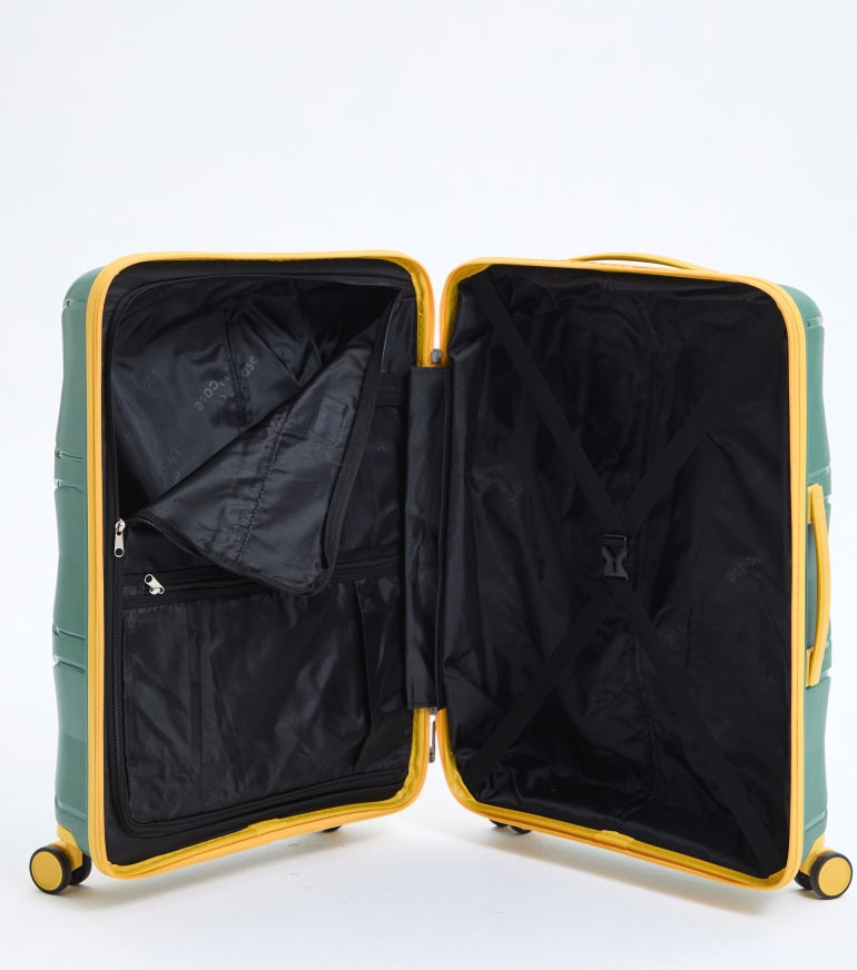 Средний чемодан L’case Miami M (67 cm) - green-yellow