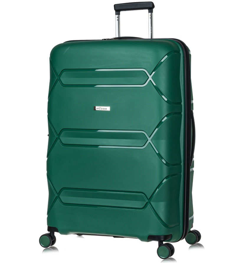Большой чемодан из полипропилена L-case Miami (77 cm) - green