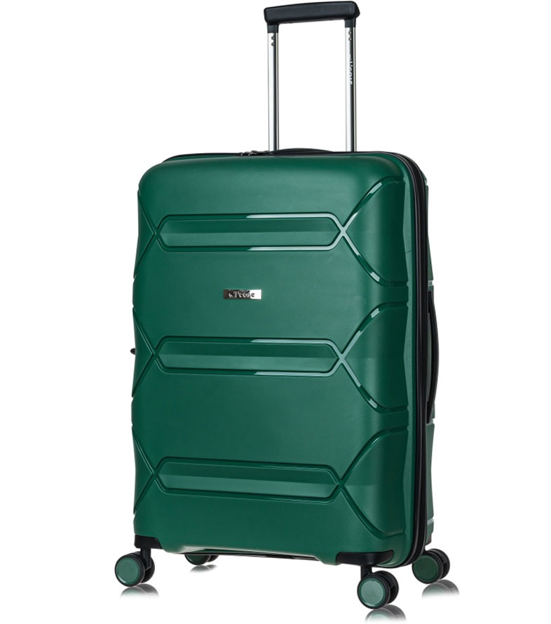 Средний чемодан из полипропилена L-case Miami (67 cm) - green