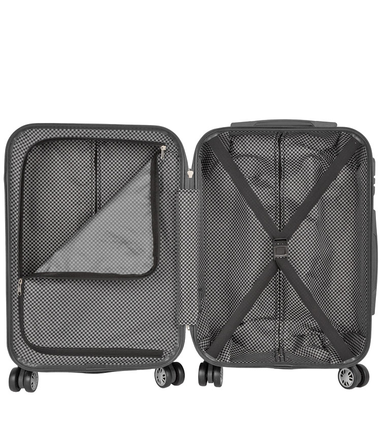 Средний чемодан спиннер Polar Р1011 black (65 см)