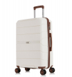 Средний чемодан спиннер L'case Singapore white (68 см)