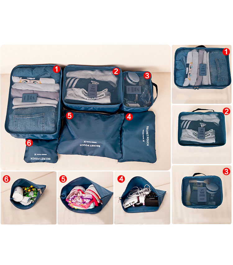 Набор сумок для чемодана Emkertion SP-6 night blue